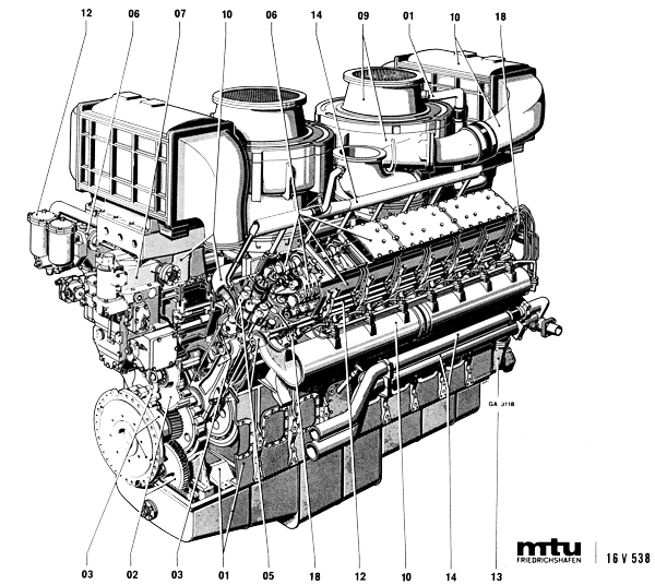 MTU 538 ENGINE PARTS